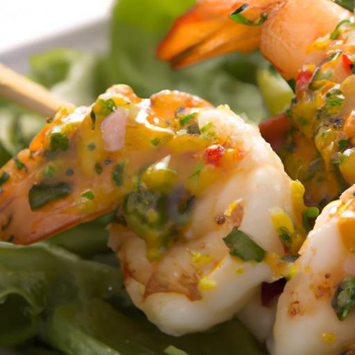 Sizzling Grilled Shrimp & Veggie Skewers: Flavorful Bites