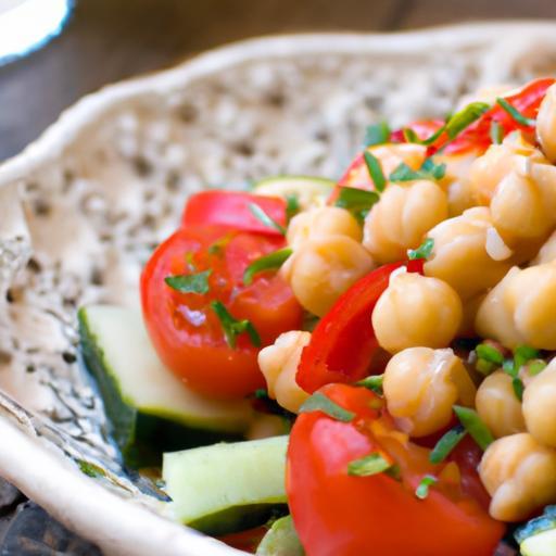 Fresh & Flavorful: Chickpea Salad with Tomatoes & Cucumbers