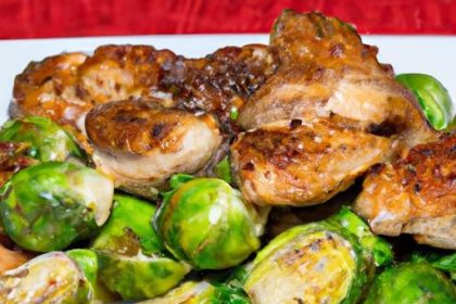 Perfectly Crispy Chicken Thighs with Roasted Brussels Sprouts