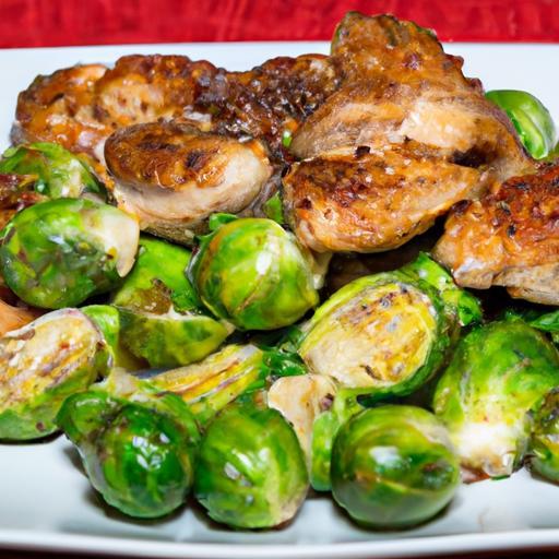 Perfectly Crispy Chicken Thighs with Roasted Brussels Sprouts
