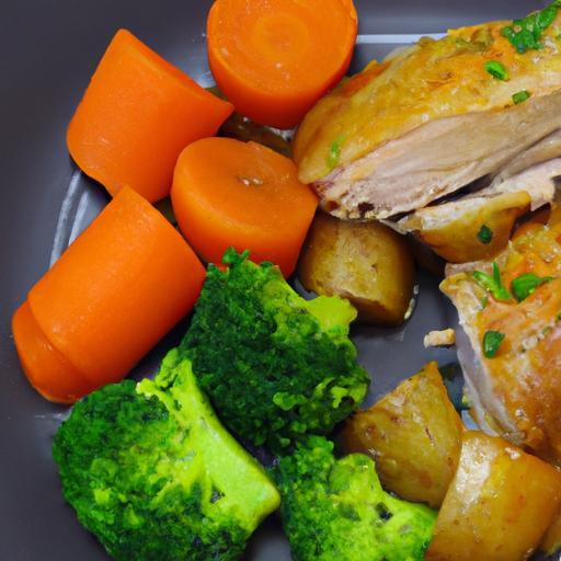 Hearty Baked Chicken Thighs with Sweet Potatoes & Broccoli