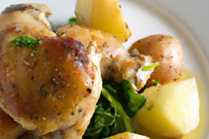 Golden Roasted Chicken Thighs with Crispy Herb Potatoes