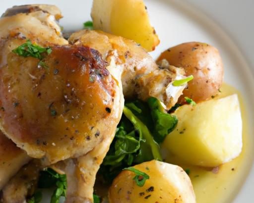 Golden Roasted Chicken Thighs with Crispy Herb Potatoes