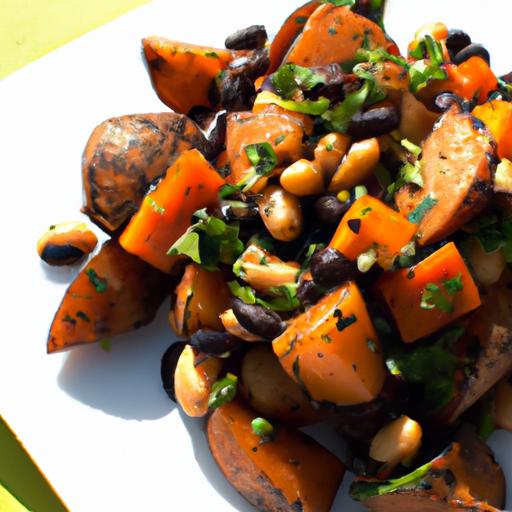 Wholesome Vegan ‌Roasted Sweet Potato & Black Bean ‌Salad