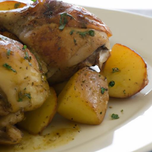 Golden Roasted Chicken Thighs with Crispy Herb Potatoes