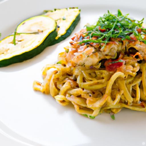 Crispy Chicken Parmesan Meets Fresh Zucchini Noodles Delight