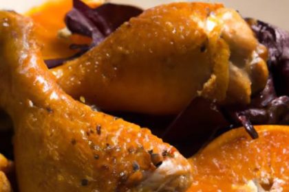 Golden Baked Chicken Drumsticks with Roasted Sweet Potatoes Delight