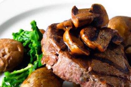 Savor the Perfect Grilled Steak with Baked Potatoes & Greens