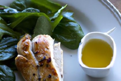 Wholesome Baked Chicken Paired with Fresh Spinach Salad