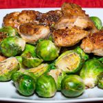 Perfectly Crispy Chicken Thighs with Roasted Brussels Sprouts